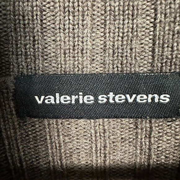 Valerie Stevens Womens Large Merino Wool Brown Ribbed Knit Turtleneck Sweater - Picture 4 of 5